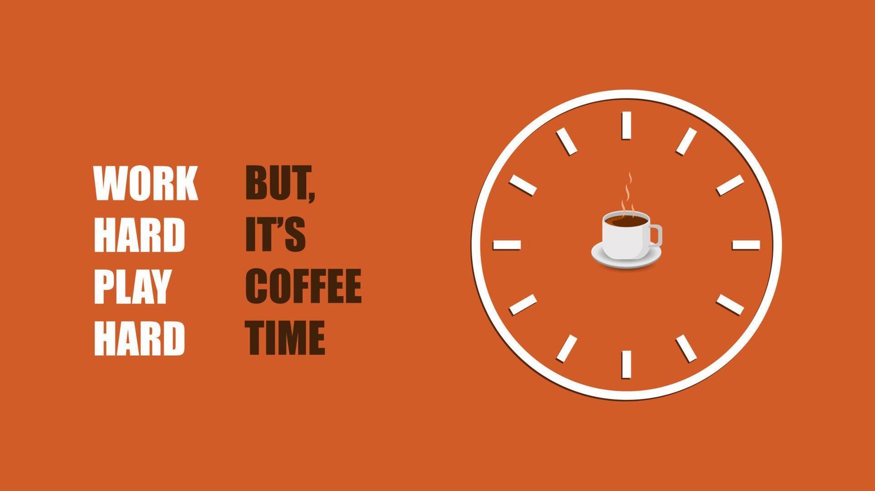 illustration de concept de temps de café avec une tasse de café vecteur