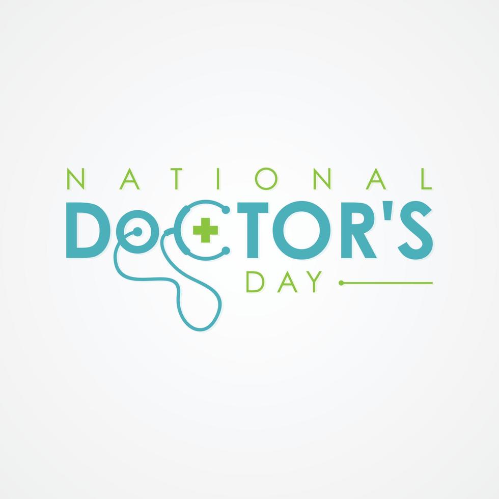 typographie pour la journée nationale des médecins avec stéthoscope vecteur