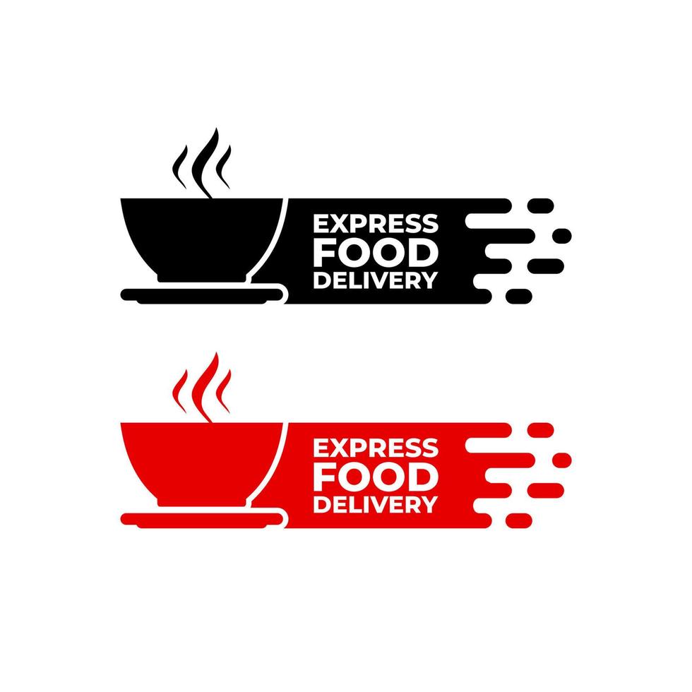 logos d'autocollants de livraison de nourriture express coupant pour la livraison de nourriture vecteur