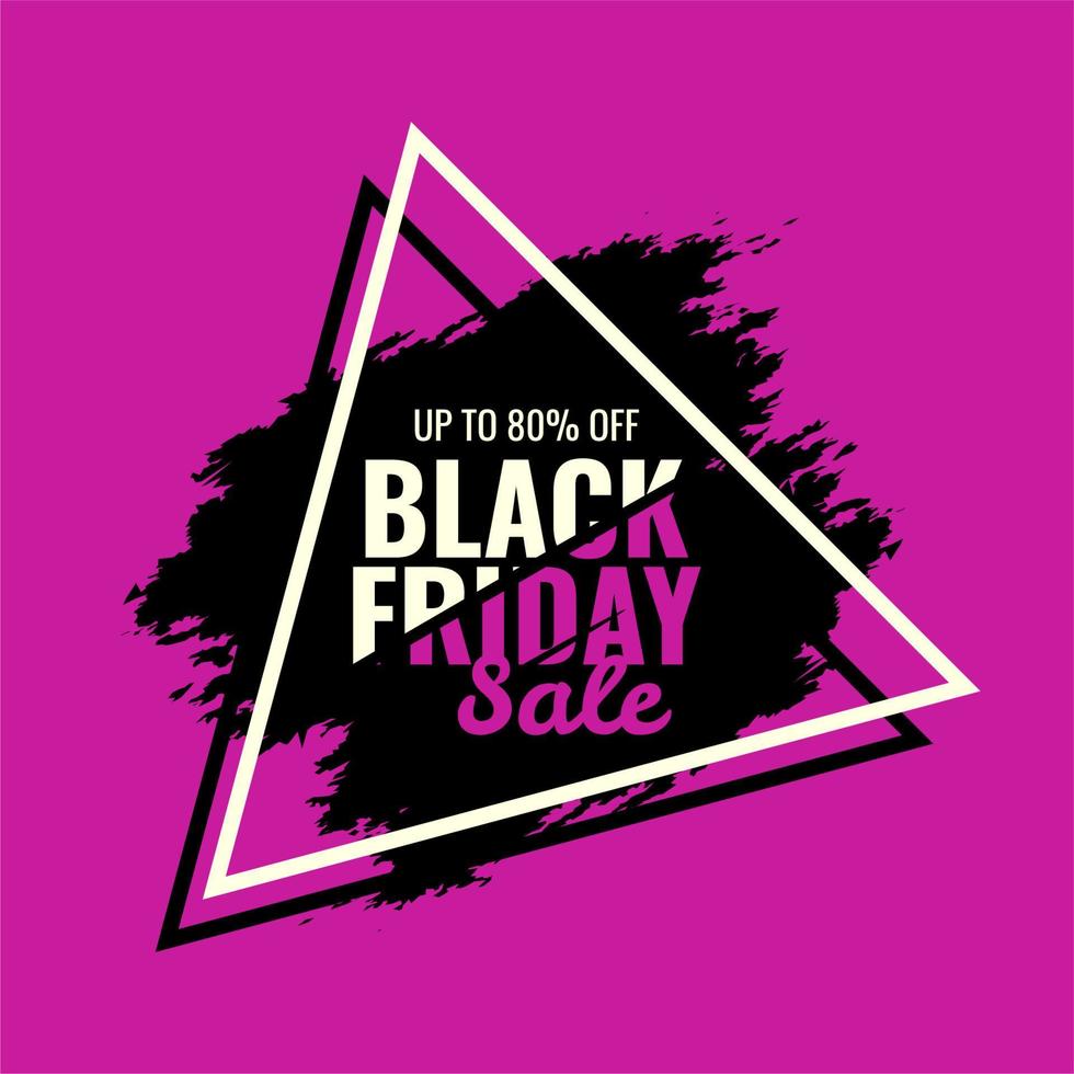 bannière de vente vendredi noir abstrait contraste rétroéclairage couleur pour la promotion, bannière de vente vendredi noir jusqu'à 80 % de réduction vecteur