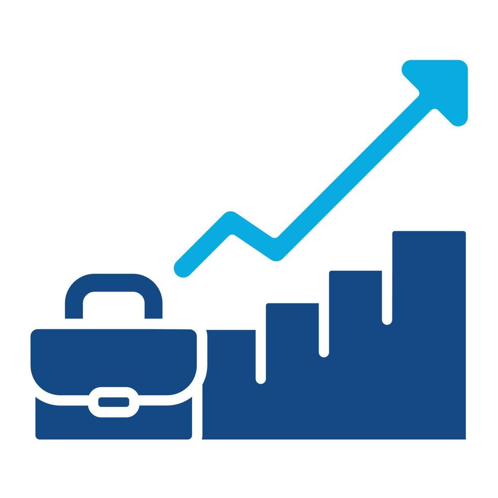icône de deux couleurs de glyphe d'avancement de carrière vecteur