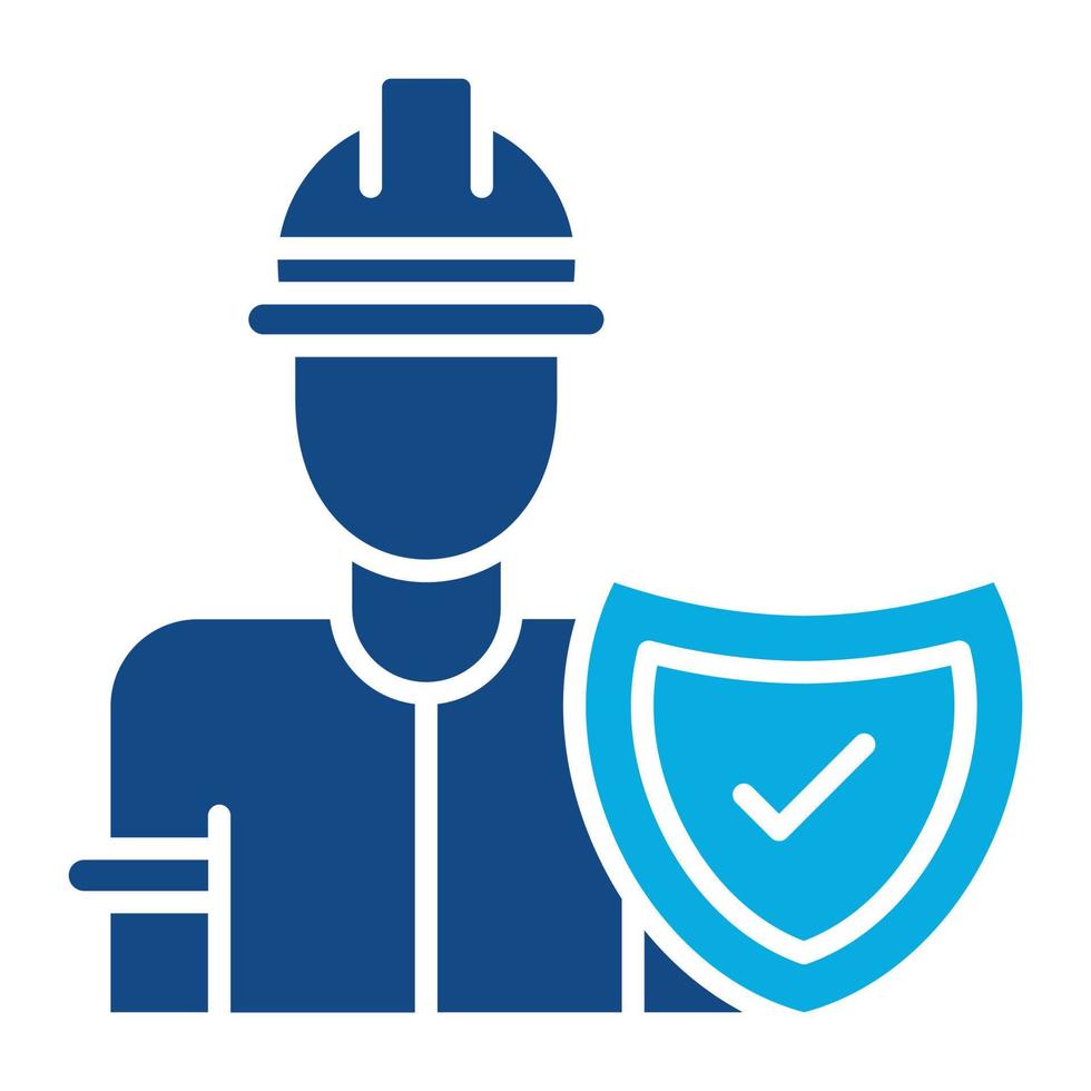icône de deux couleurs de glyphe de sécurité au travail vecteur