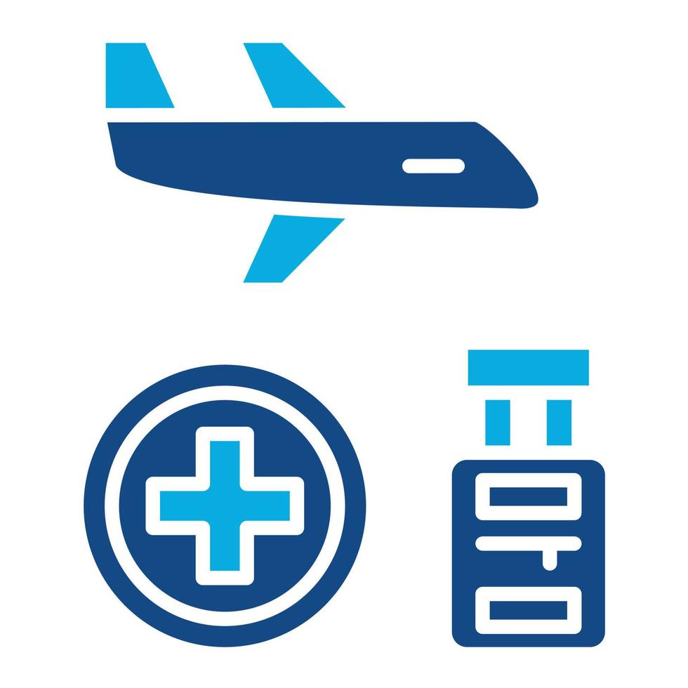 icône de deux couleurs de glyphe de tourisme médical vecteur