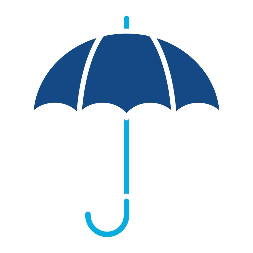 parapluie glyphe deux icône de couleur vecteur