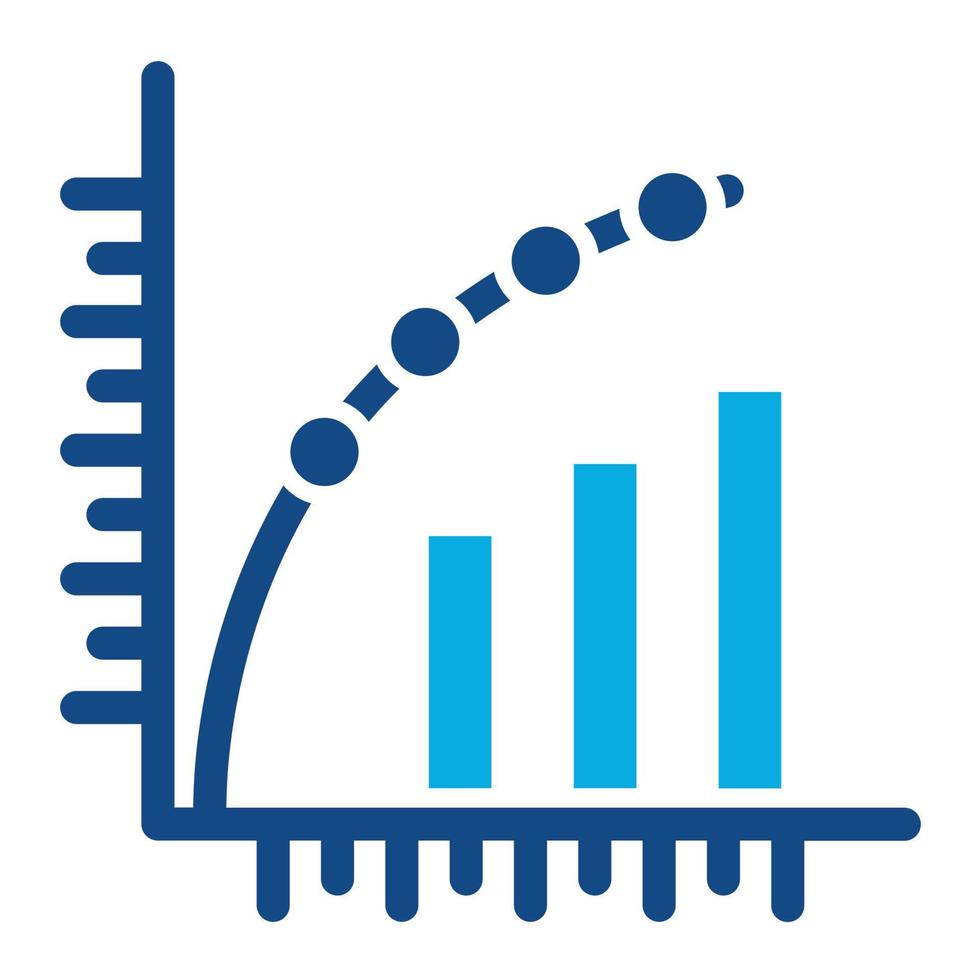 icône de deux couleurs de glyphe de pareto vecteur
