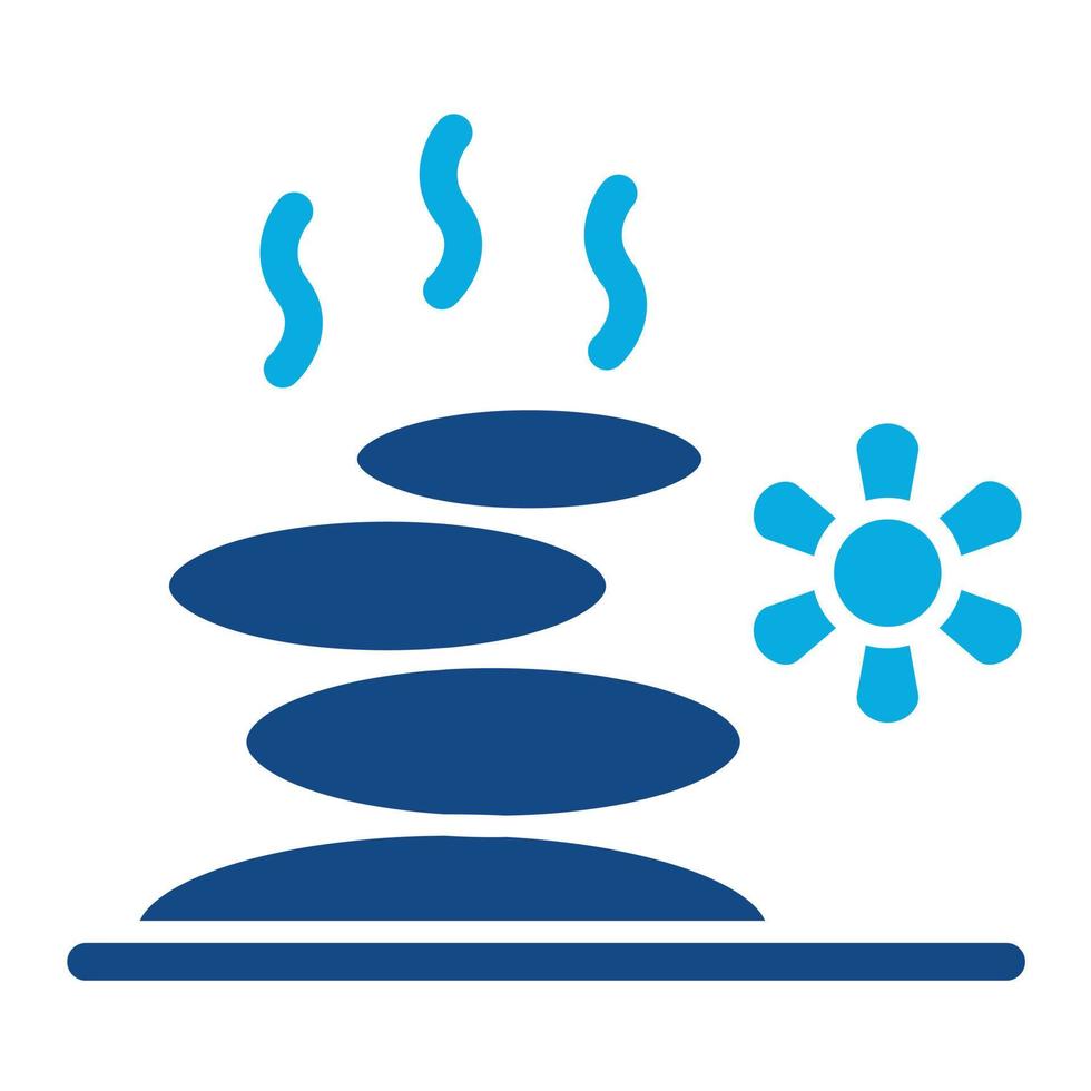 icône de deux couleurs de glyphe de massage aux pierres chaudes vecteur