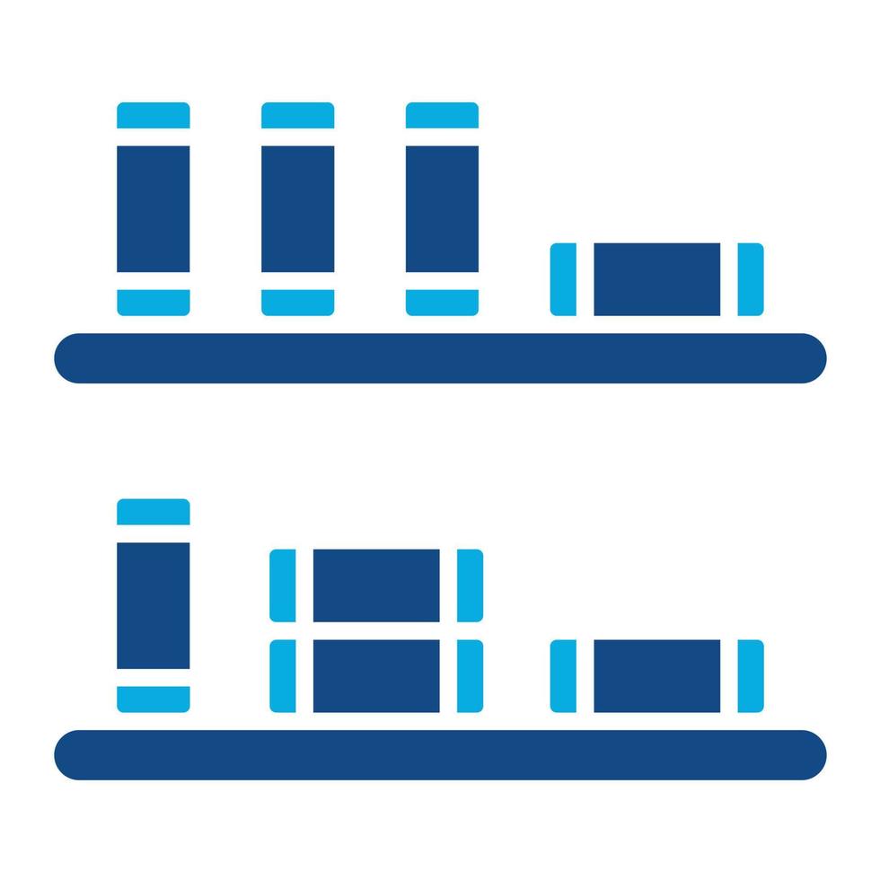 icône de deux couleurs de glyphe de bibliothèque vecteur