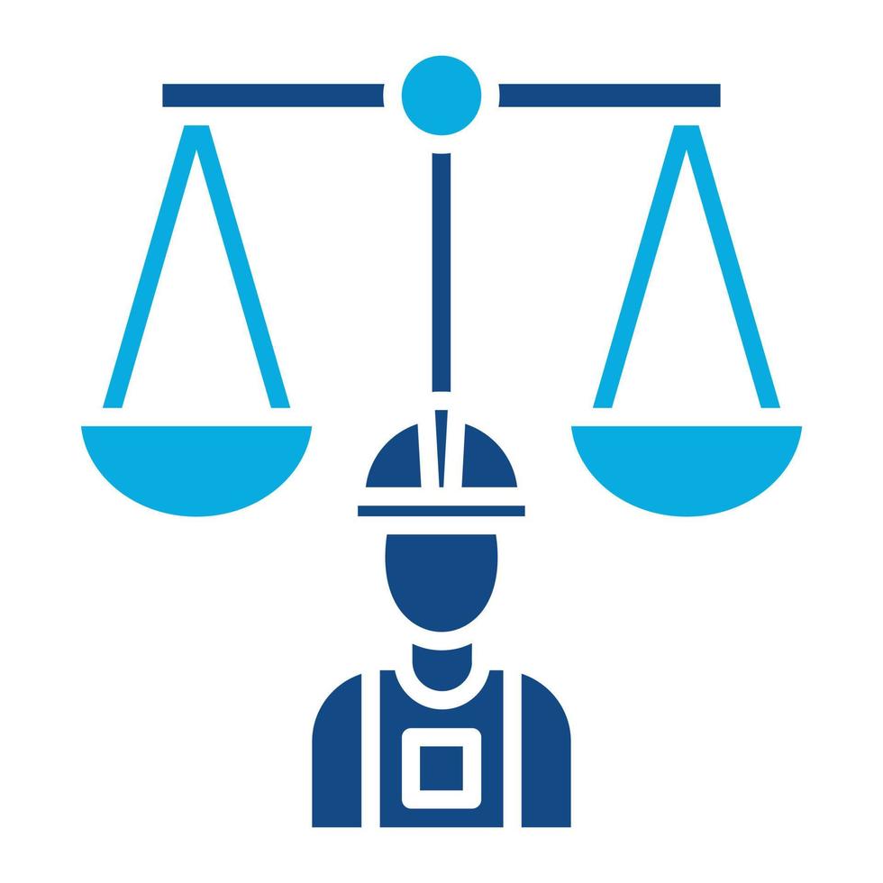 icône de deux couleurs de glyphe de droit du travail vecteur