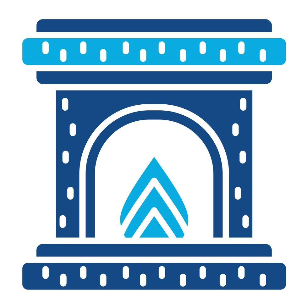 icône de deux couleurs de glyphe de cheminée vecteur