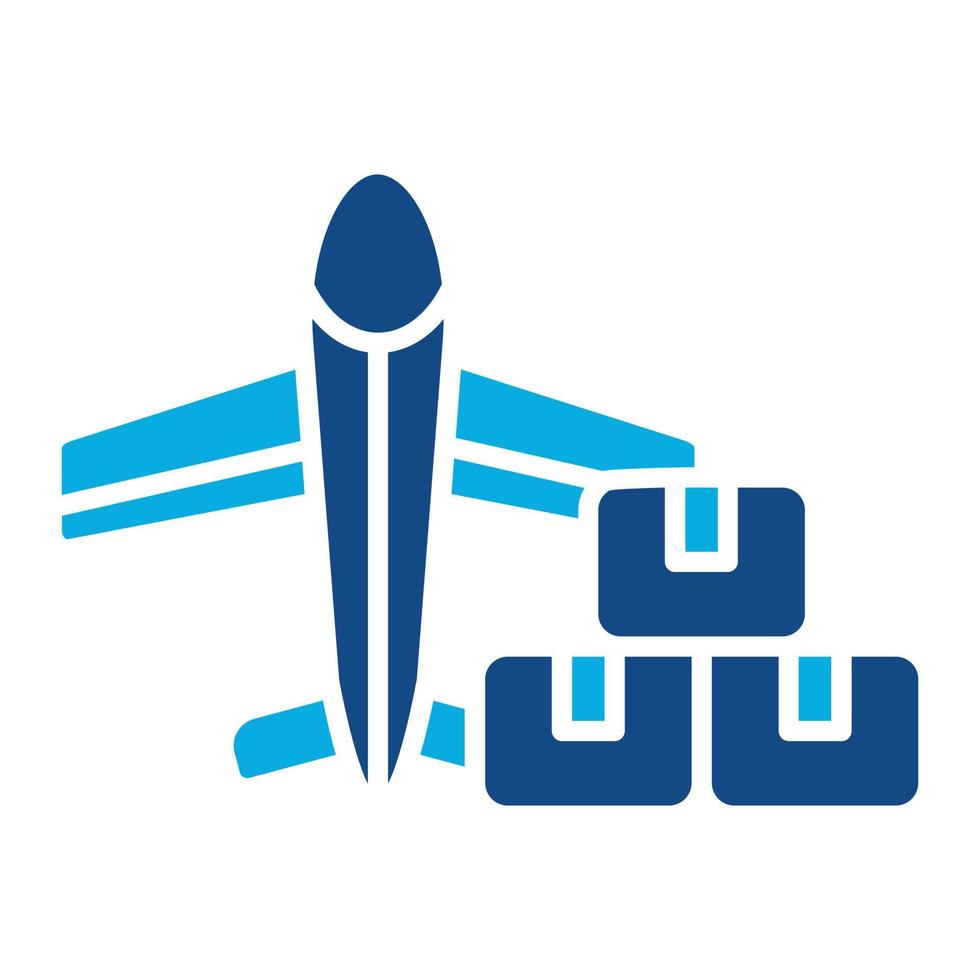 icône de deux couleurs de glyphe de fret aérien vecteur