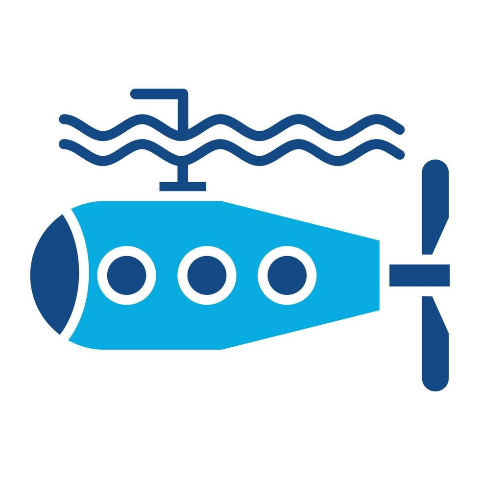 icône de deux couleurs de glyphe sous-marin vecteur