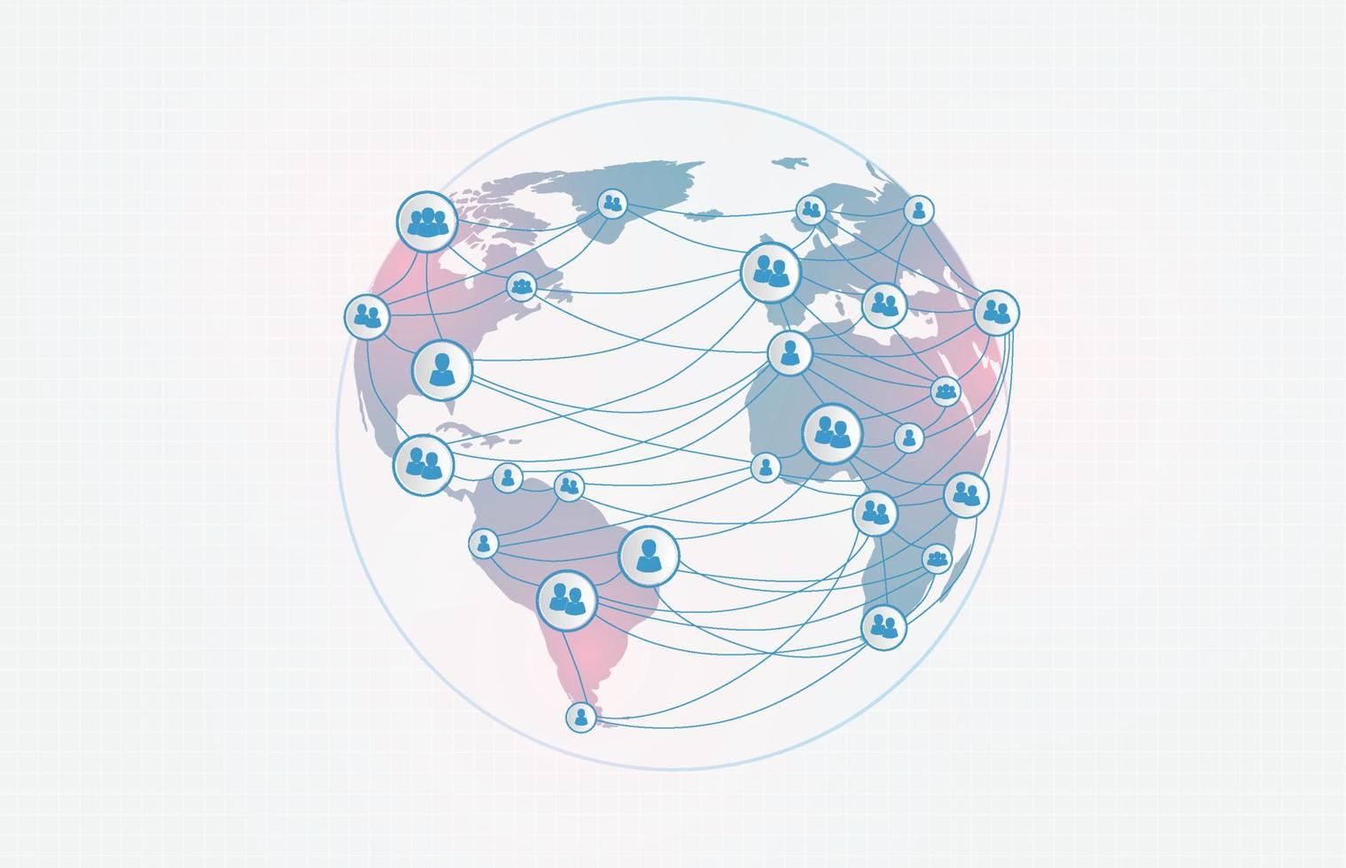 modèle infographique de connecter les gens badge logo social avec ligne de connexion et carte du monde vecteur