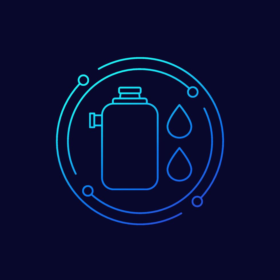 icône de réservoir d'eau, vecteur linéaire
