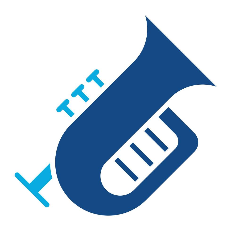 icône de deux couleurs de glyphe de tuba vecteur