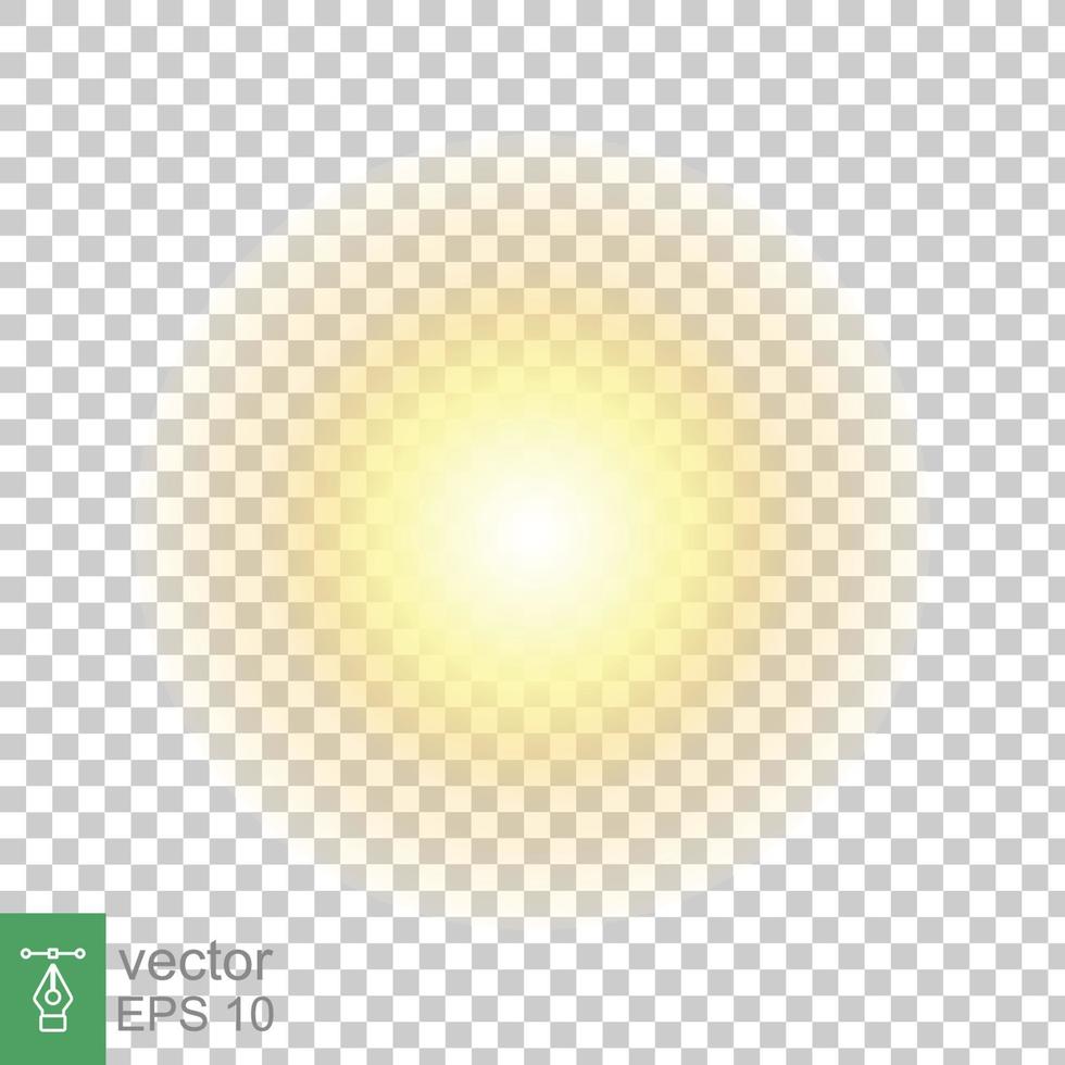 léger éclat du soleil. soleil réaliste de vecteur. éblouissement, éclatement, modèle de lumière du soleil jaune pour la décoration, concept d'été. ep 10. vecteur