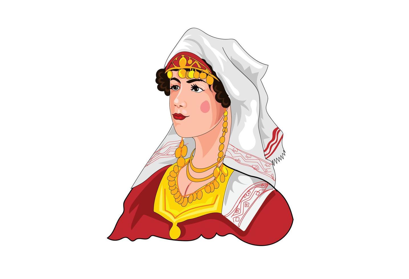 illustration vectorielle de belle fille albanaise vecteur