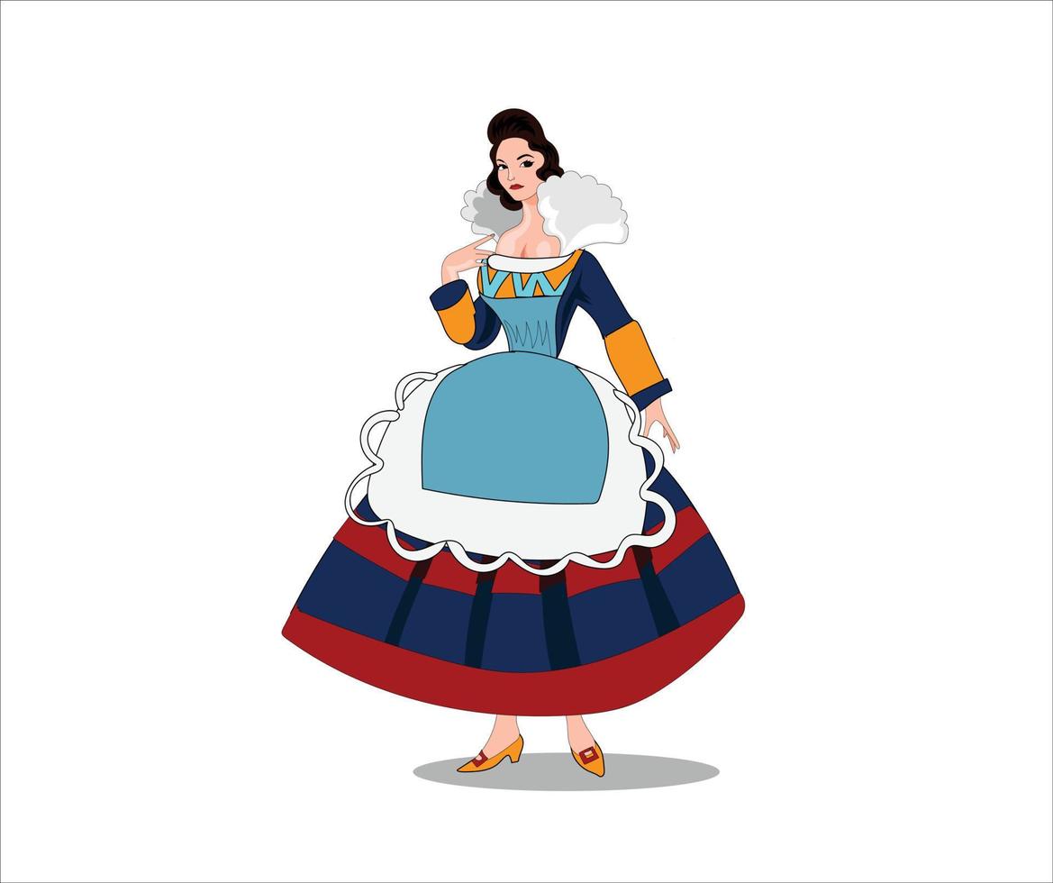 Bretagne culturel girl standing vector illustration