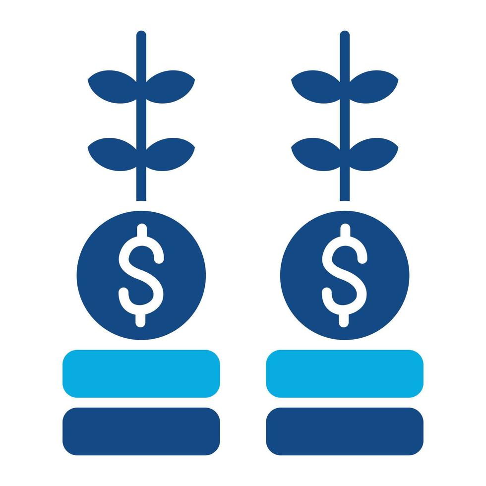 icône de deux couleurs de glyphe d'investissement vecteur