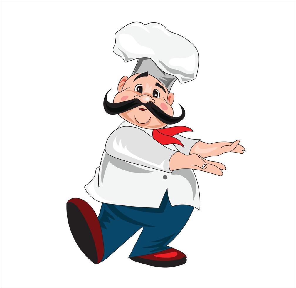 illustration vectorielle de chef mascotte sur fond blanc vecteur