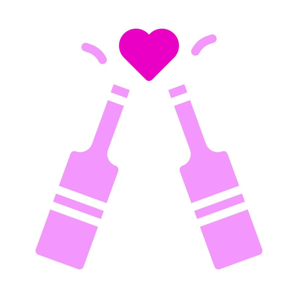 icône de la saint-valentin du vin vecteur d'illustration de style rose solide et icône de logo parfaite.