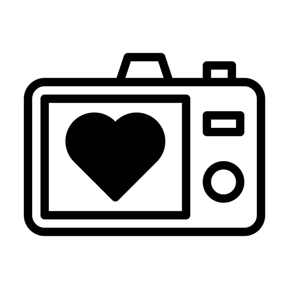 appareil photo dualtone noir valentine illustration vecteur icône parfaite.