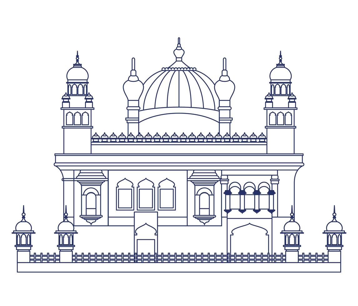 édification du temple d'or d'amritsar vecteur