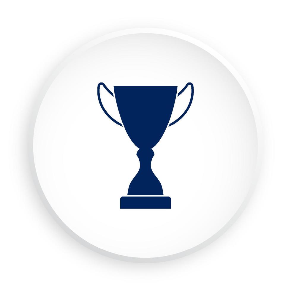 icône de prix dans le style néomorphisme pour application mobile. coupe sportive pour la participation à des compétitions sportives. récompense au vainqueur du tournoi. vecteur sur fond blanc