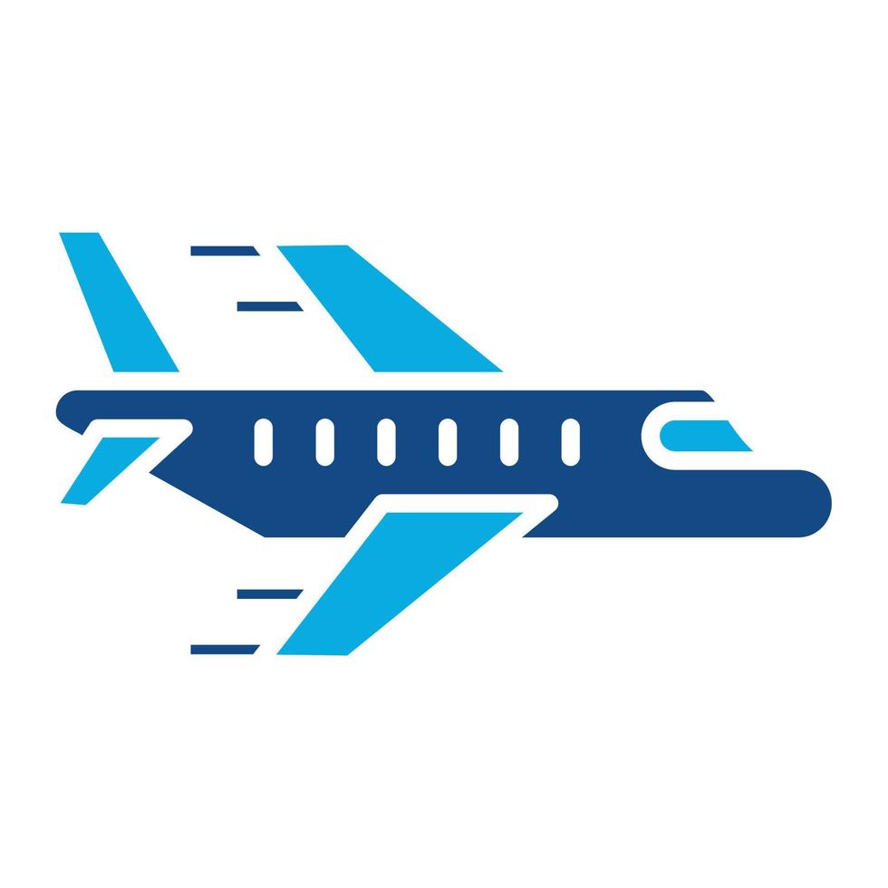 icône de deux couleurs de glyphe d'avion vecteur