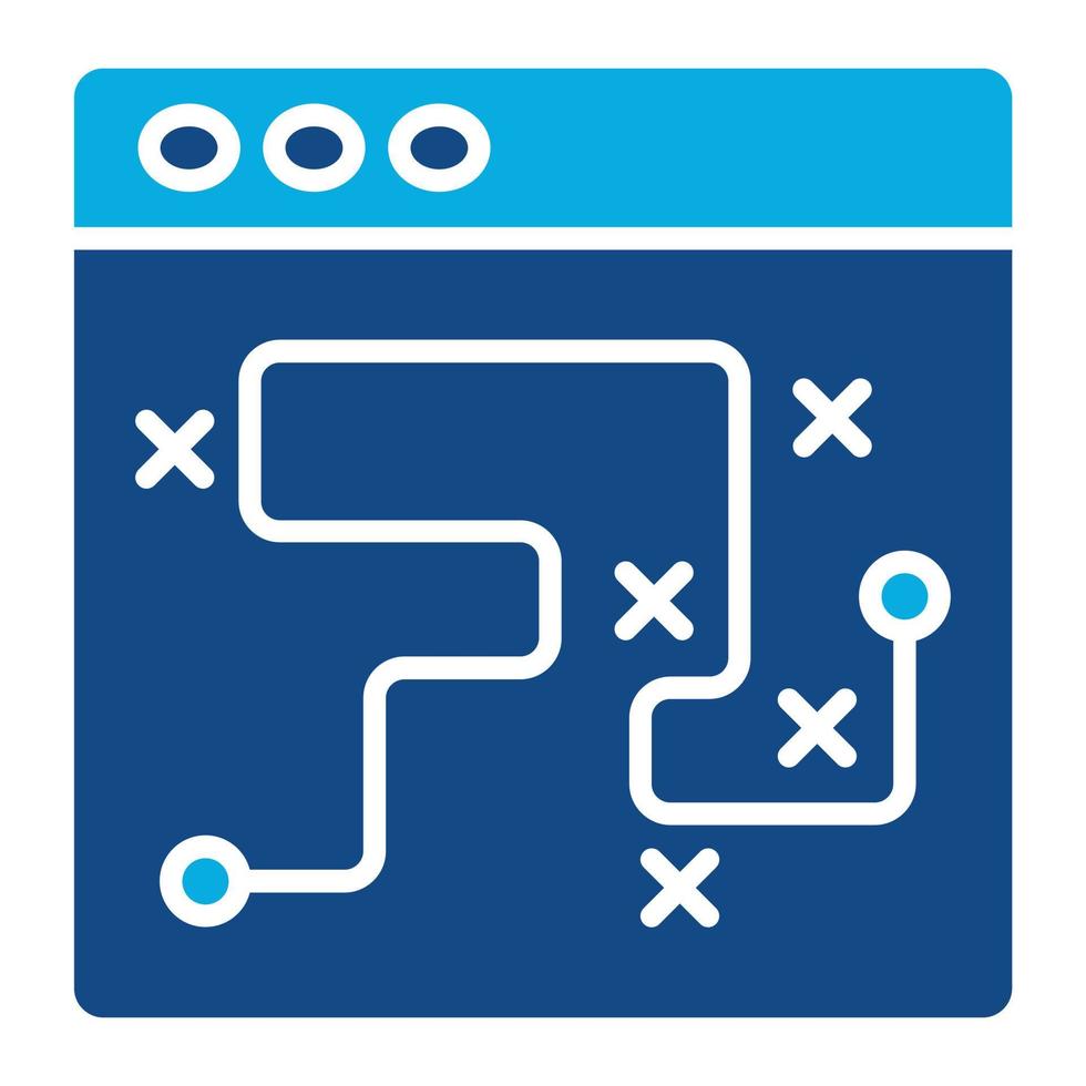 icône de deux couleurs de glyphe de stratégie numérique vecteur