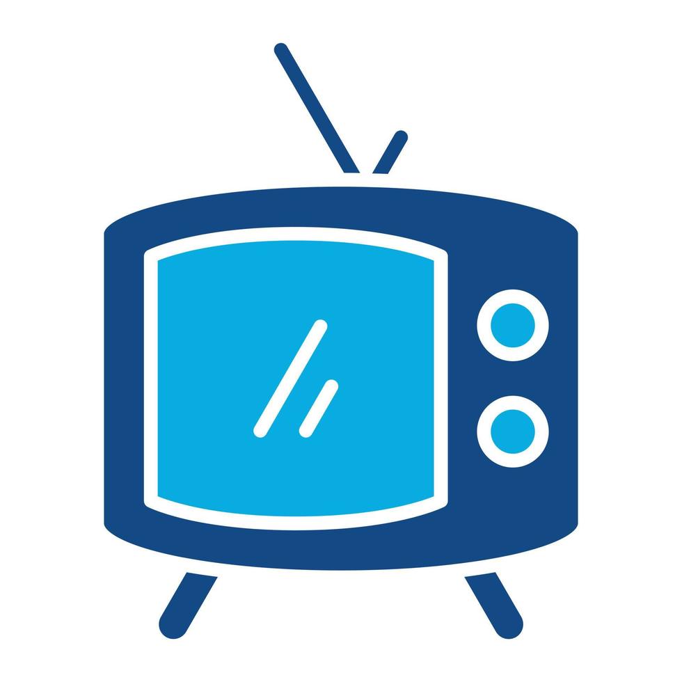 icône de deux couleurs glyphe tv vecteur