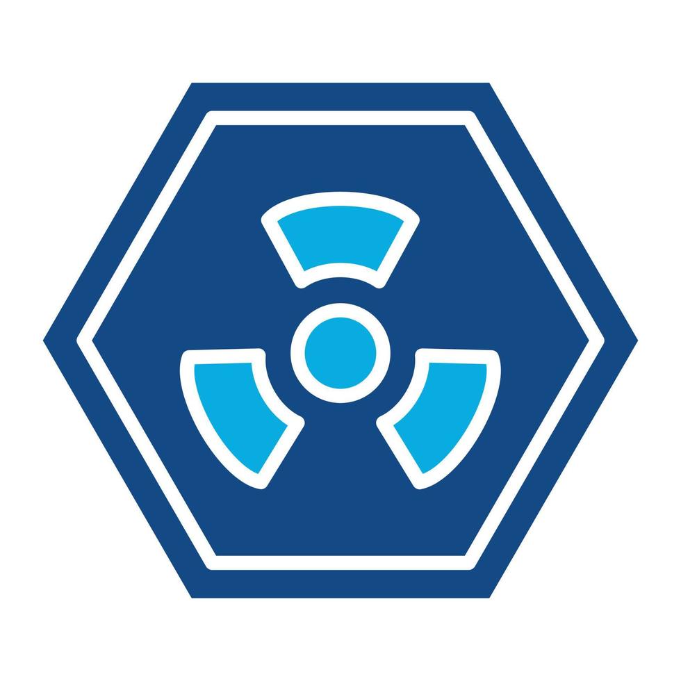 icône de deux couleurs de glyphe nucléaire vecteur