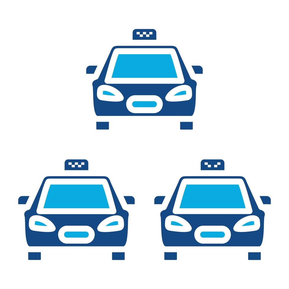 icône de deux couleurs de glyphe d'arrêt de taxi vecteur