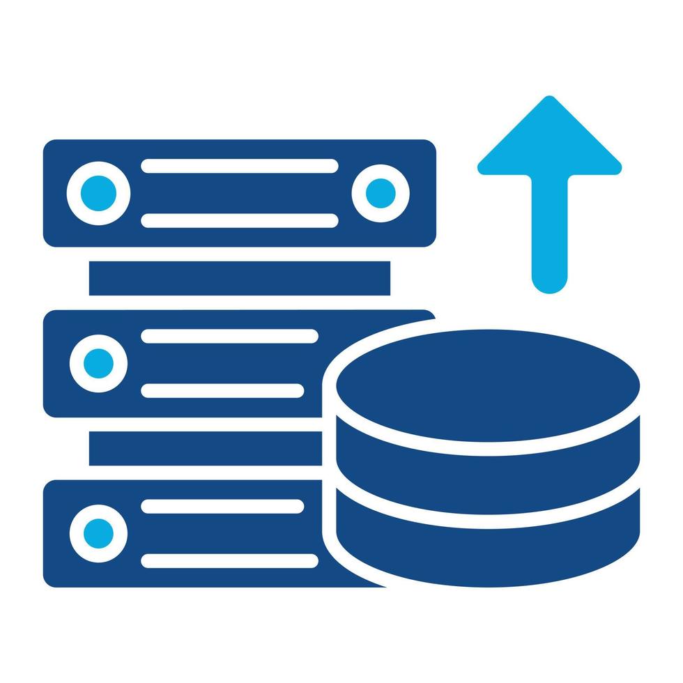 icône de deux couleurs de glyphe de stockage de données vecteur