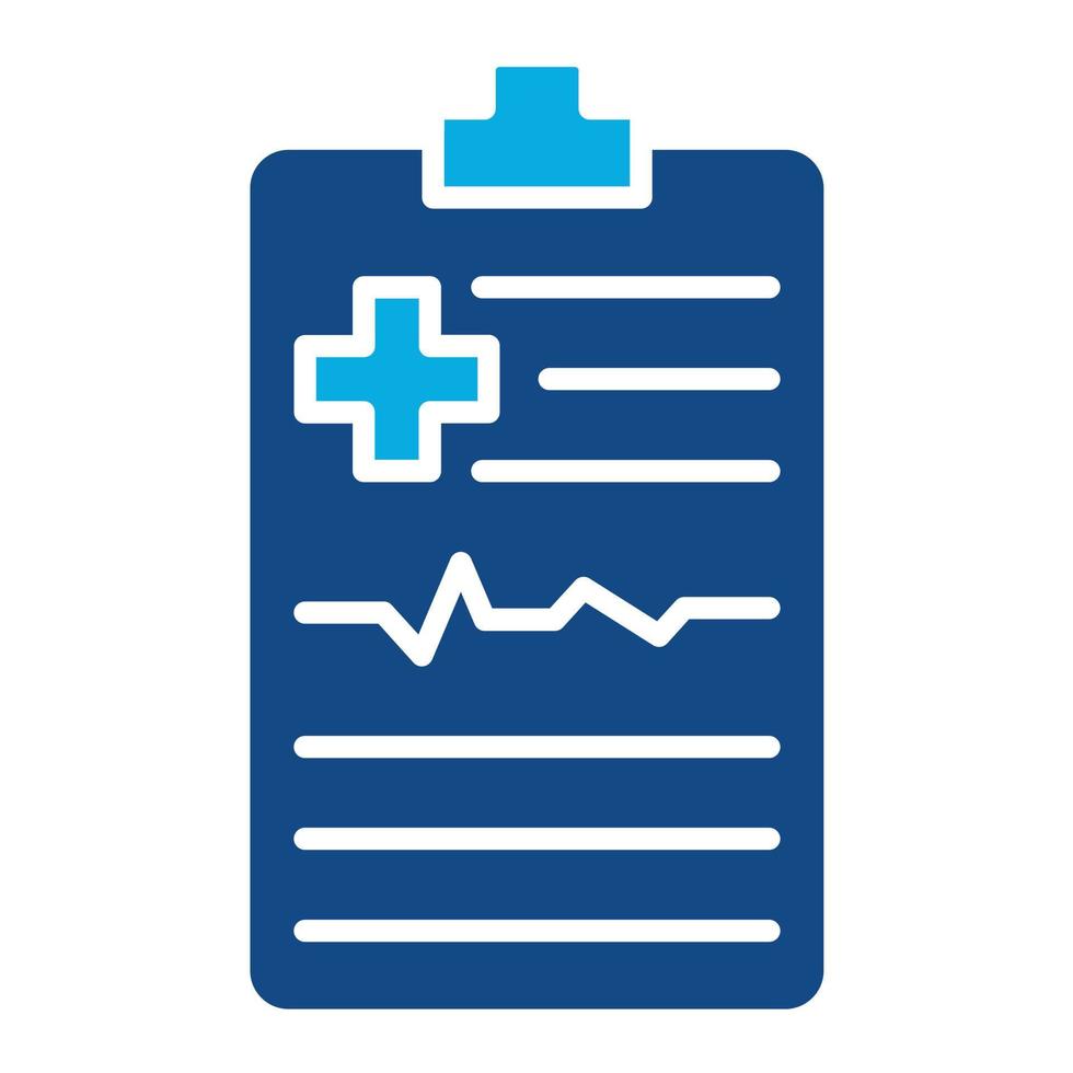 icône de rapport médical glyphe deux couleurs vecteur