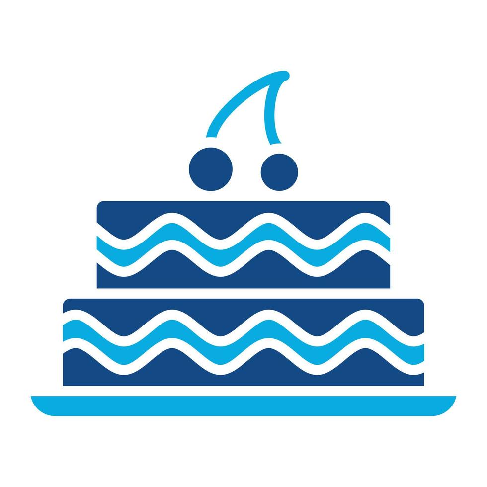 icône de deux couleurs de glyphe de gâteau à deux couches vecteur