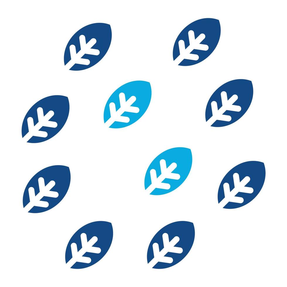feuilles glyphe deux icône de couleur vecteur