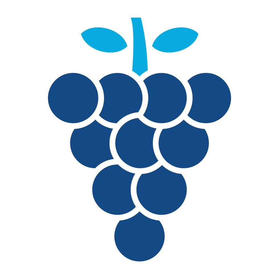icône de deux couleurs de glyphe de raisins vecteur