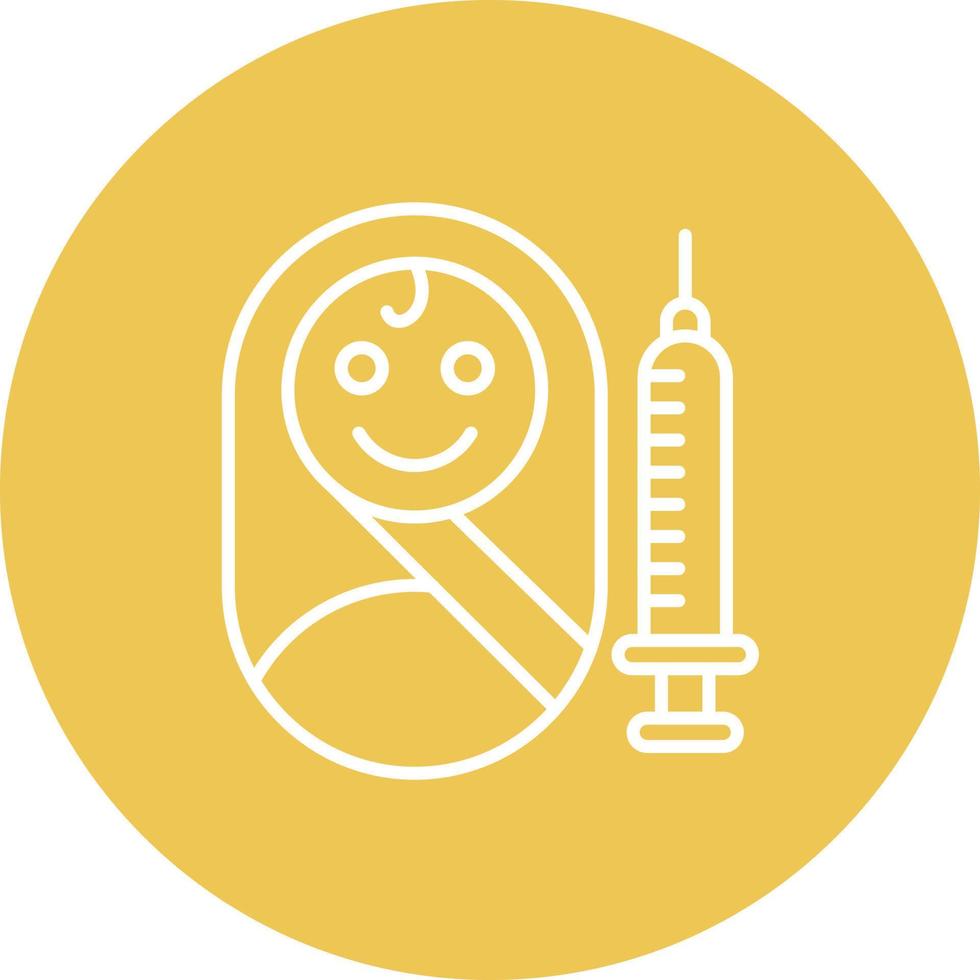 icône de fond de cercle de ligne de vaccination vecteur