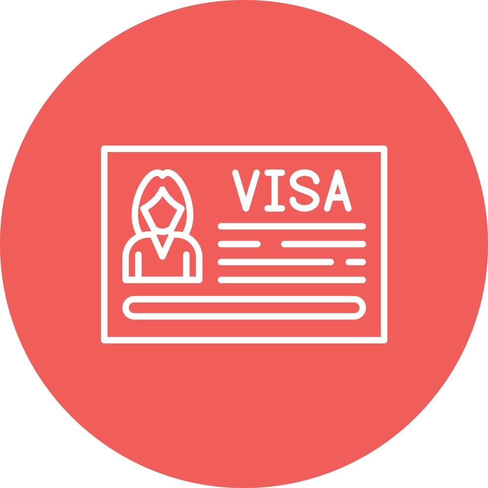 icône de fond de cercle de ligne de visa vecteur