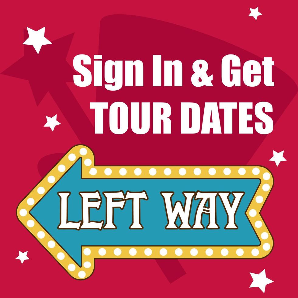 connectez-vous et obtenez les dates de la tournée, le chemin de gauche, les bannières vecteur