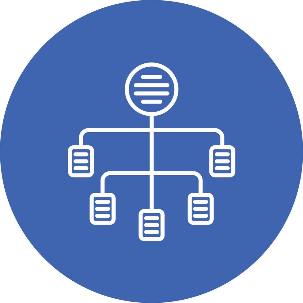icône de fond de cercle de ligne d'organigramme vecteur