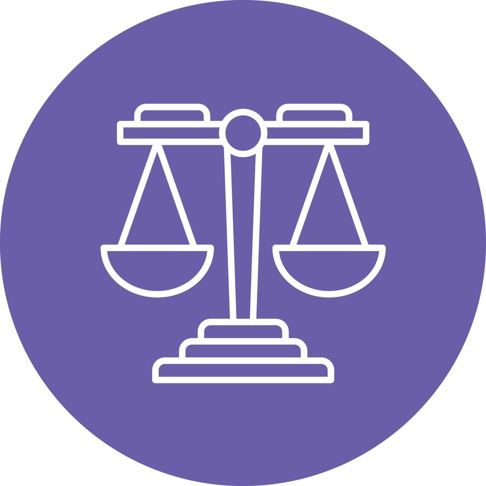 icône de fond de cercle de ligne de justice vecteur