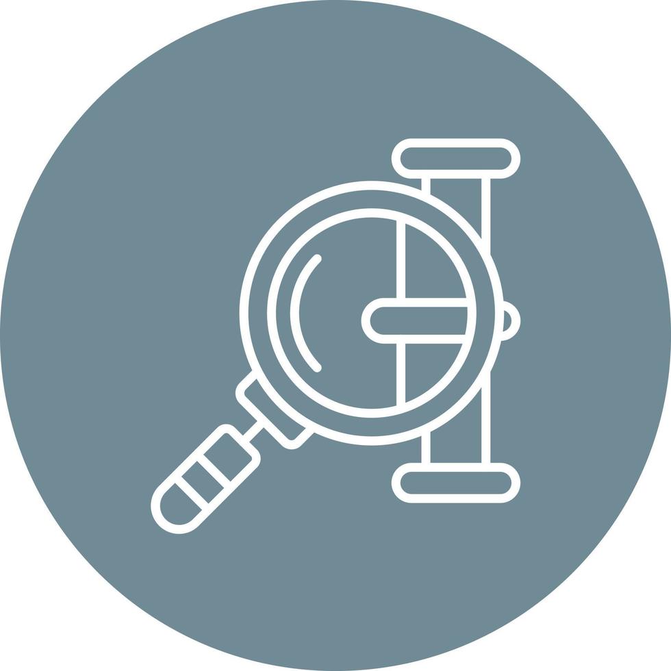 icône de fond de cercle de ligne d'inspection de tuyau vecteur