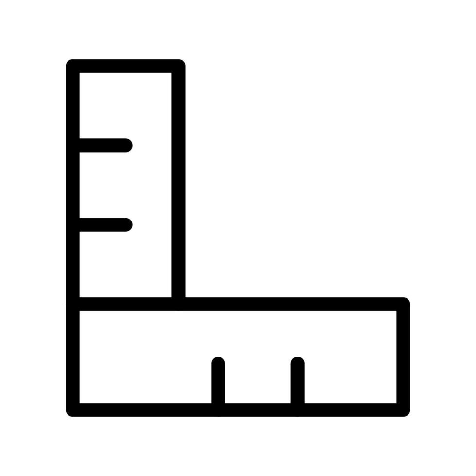 icône de ligne de règle isolée sur fond blanc. icône noire plate mince sur le style de contour moderne. symbole linéaire et trait modifiable. illustration vectorielle de trait parfait simple et pixel. vecteur