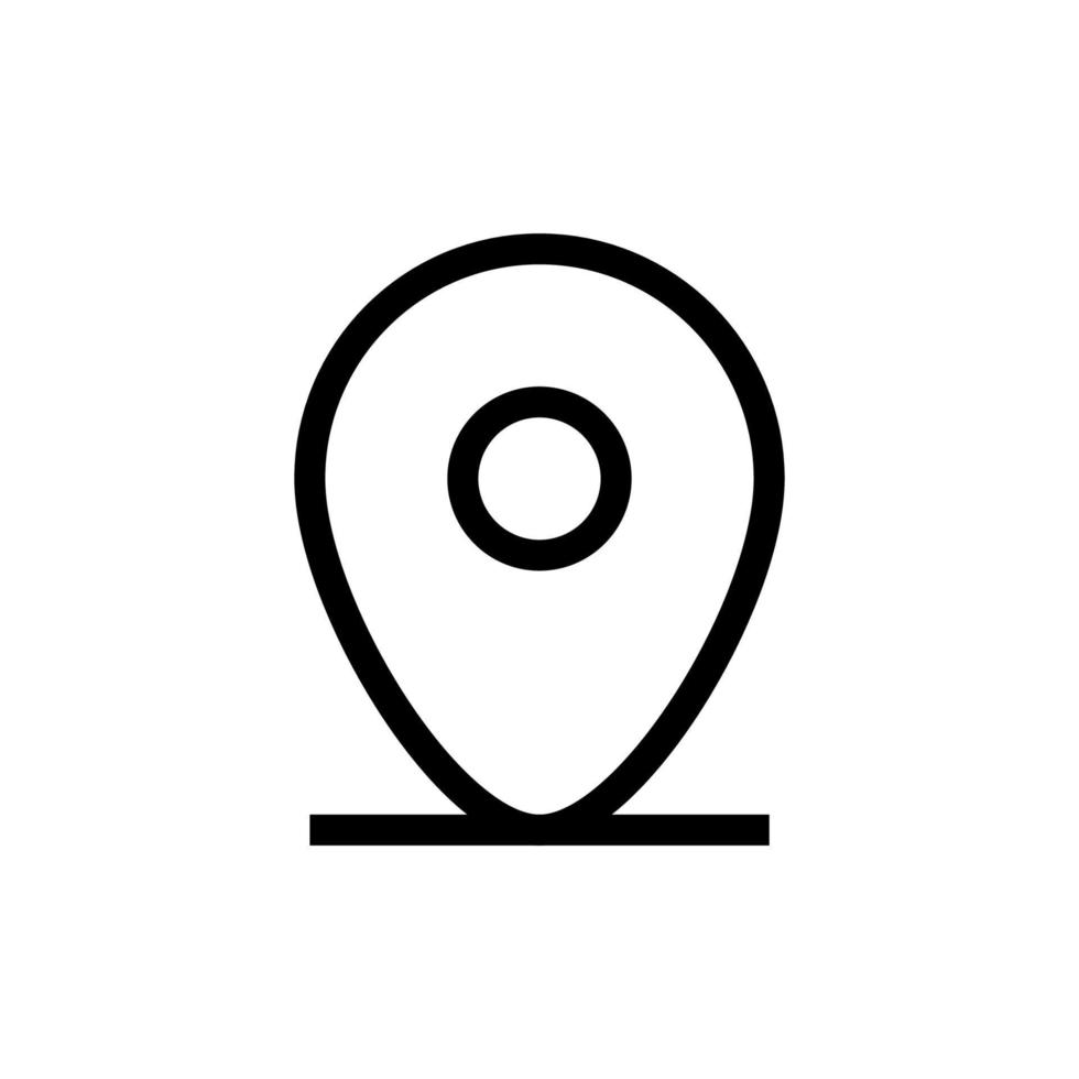 icône de ligne de carte de localisation isolée sur fond blanc. icône noire plate mince sur le style de contour moderne. symbole linéaire et trait modifiable. illustration vectorielle de trait parfait simple et pixel. vecteur