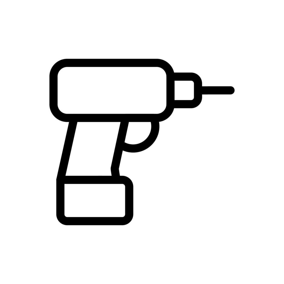 ligne d'icône de tournevis électrique isolée sur fond blanc. icône noire plate mince sur le style de contour moderne. symbole linéaire et trait modifiable. illustration vectorielle de trait parfait simple et pixel vecteur