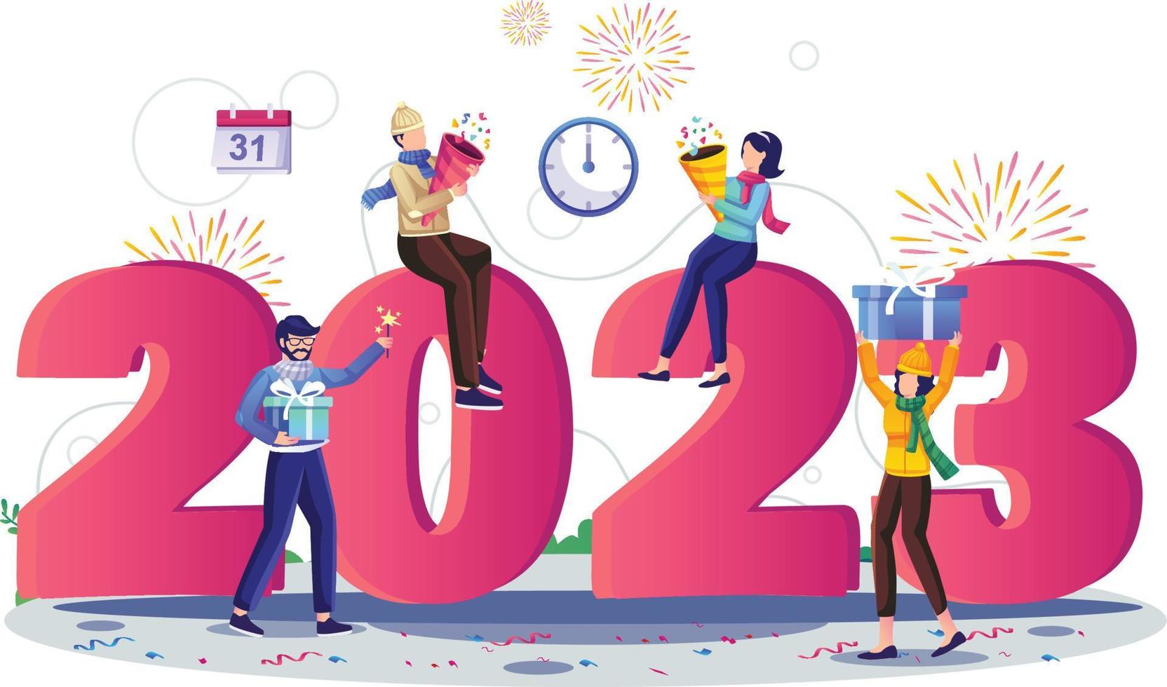 bonne année 2023 bannière et affiche vecteur