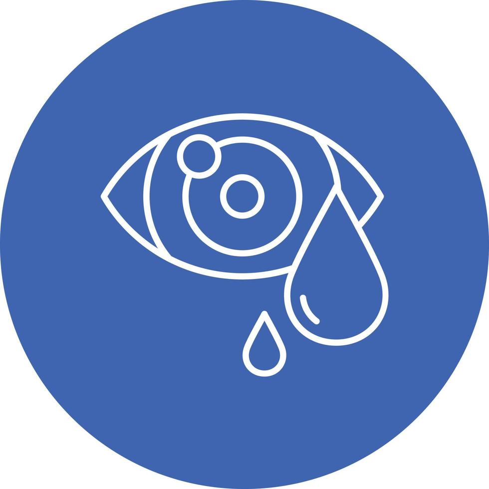 icône de fond cercle ligne yeux larmoyants vecteur