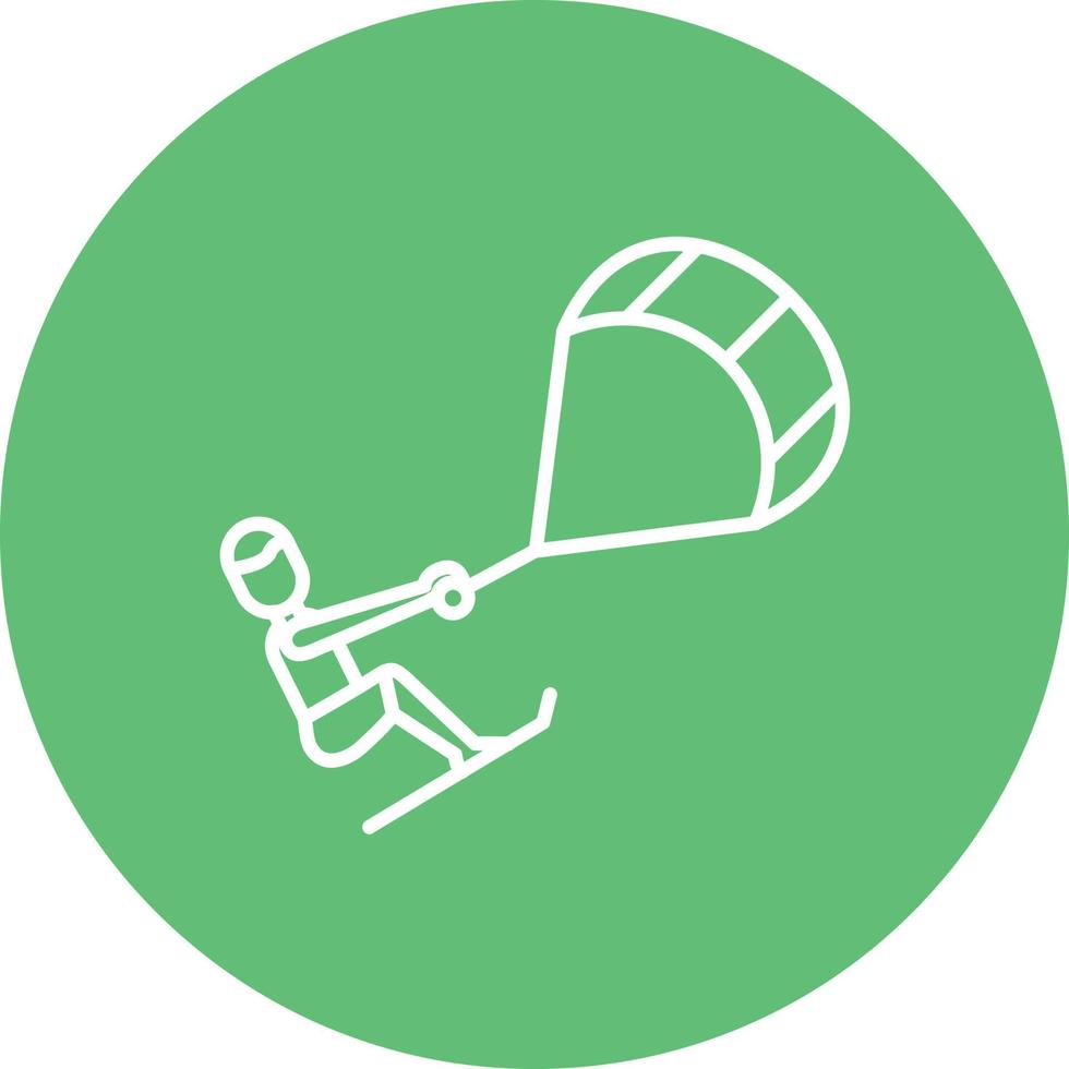 icône de fond de cercle de ligne de kitesurf vecteur