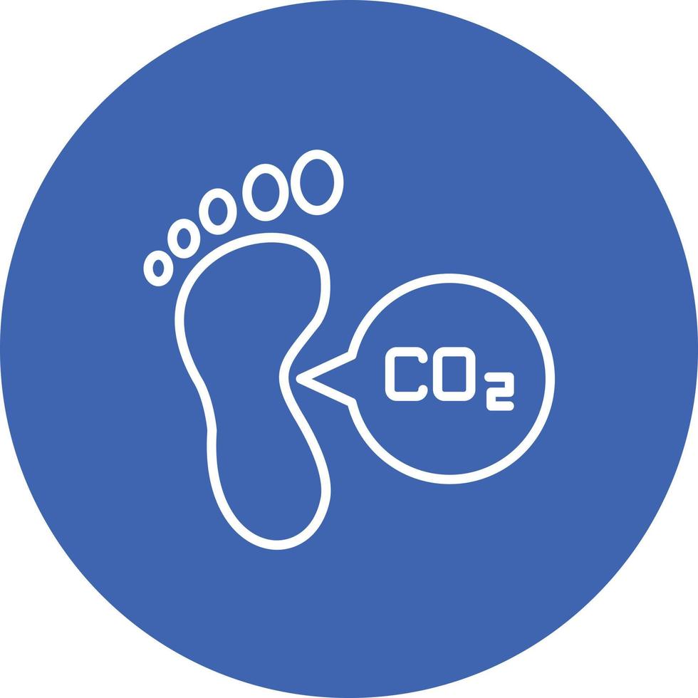 icône de fond de cercle de ligne d'empreinte carbone vecteur